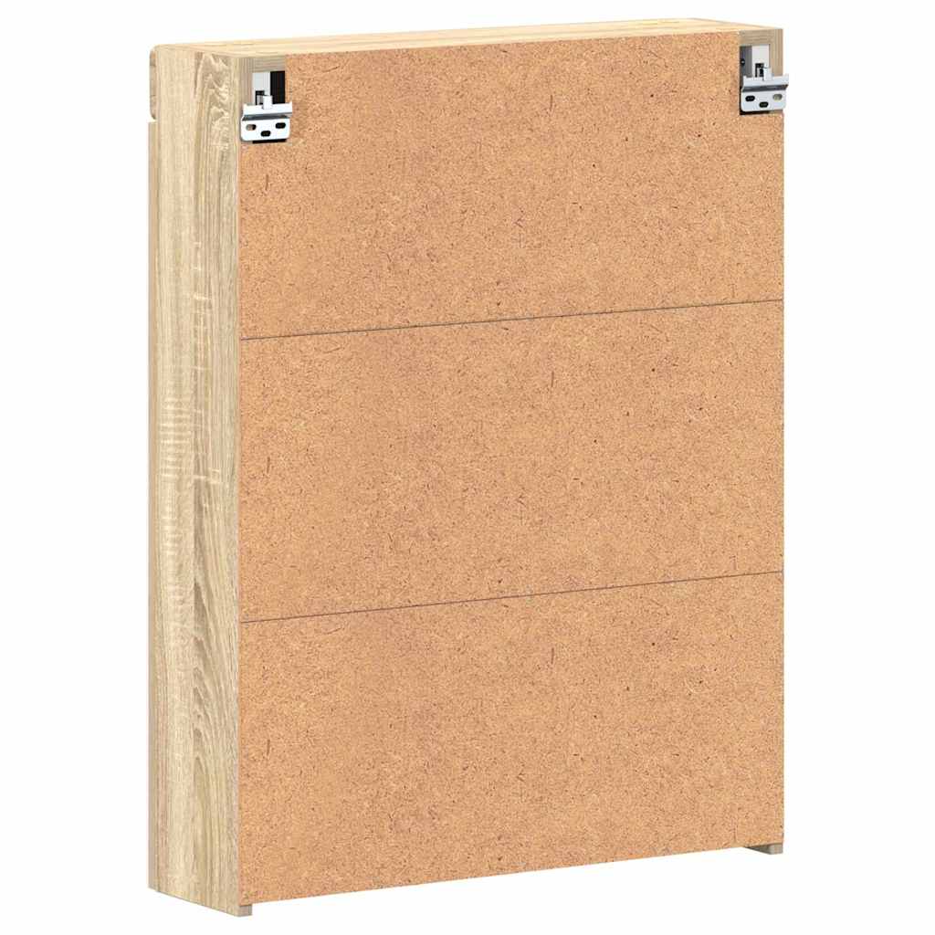 vidaXL Badezimmerspiegelschrank TULUM Sonoma-Eiche 60 x 16,5 x 78 cm