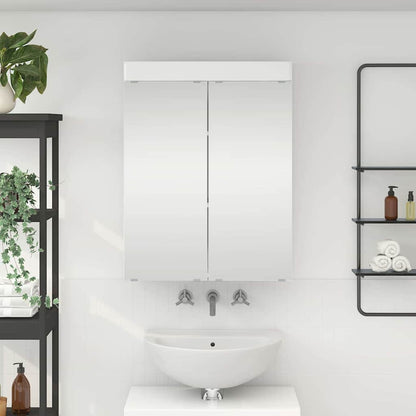 vidaXL Badezimmerspiegelschrank TULUM Hochglanz Weiß 60 x 16,5 x 78 cm