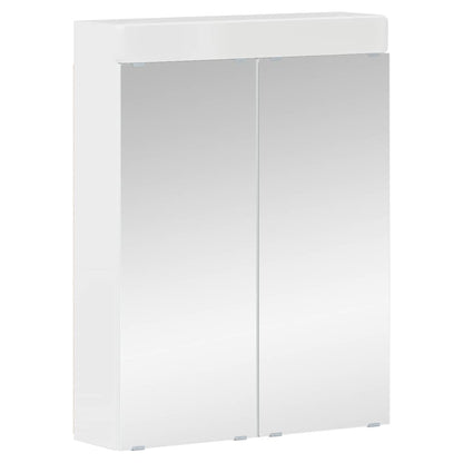 vidaXL Badezimmerspiegelschrank TULUM Hochglanz Weiß 60 x 16,5 x 78 cm