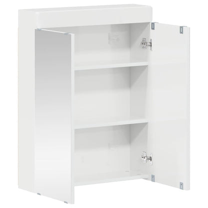 vidaXL Badezimmerspiegelschrank TULUM Hochglanz Weiß 60 x 16,5 x 78 cm