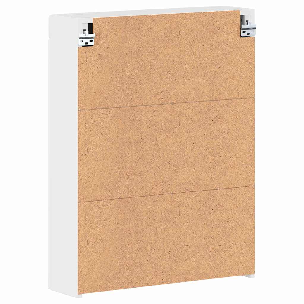 vidaXL Badezimmerspiegelschrank TULUM Hochglanz Weiß 60 x 16,5 x 78 cm