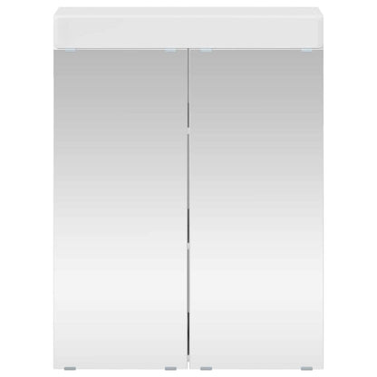vidaXL Badezimmerspiegelschrank TULUM Hochglanz Weiß 60 x 16,5 x 78 cm
