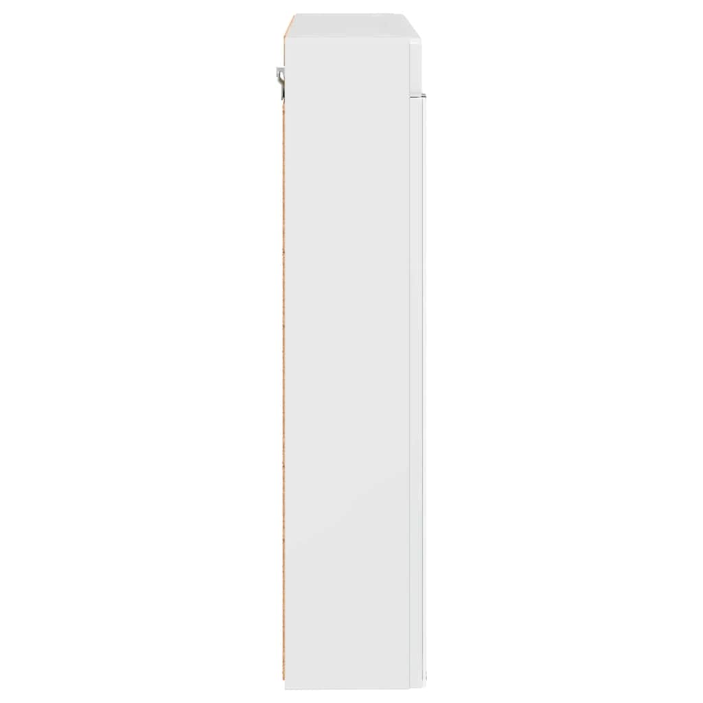 vidaXL Badezimmerspiegelschrank TULUM Hochglanz Weiß 60 x 16,5 x 78 cm