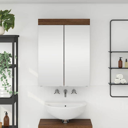 vidaXL Badezimmerspiegelschrank TULUM Braun Eichen-Optik Holzwerkstoff