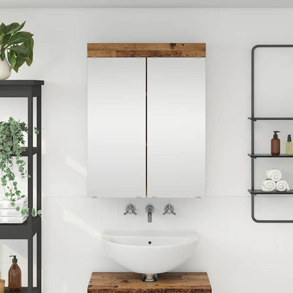 vidaXL Badezimmerspiegelschrank TULUM Altholz 60 x 16,5 x 78 cm
