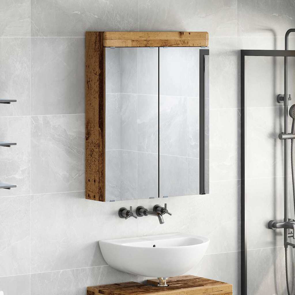 vidaXL Badezimmerspiegelschrank TULUM Altholz 60 x 16,5 x 78 cm