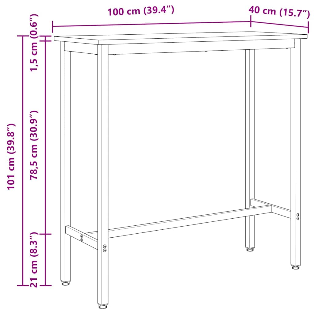 Tisch Weiß 100 x 40 x 101 cm Ingenieure Holz und Stahl
