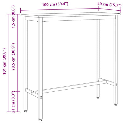 Tisch Weiß 100 x 40 x 101 cm Ingenieure Holz und Stahl
