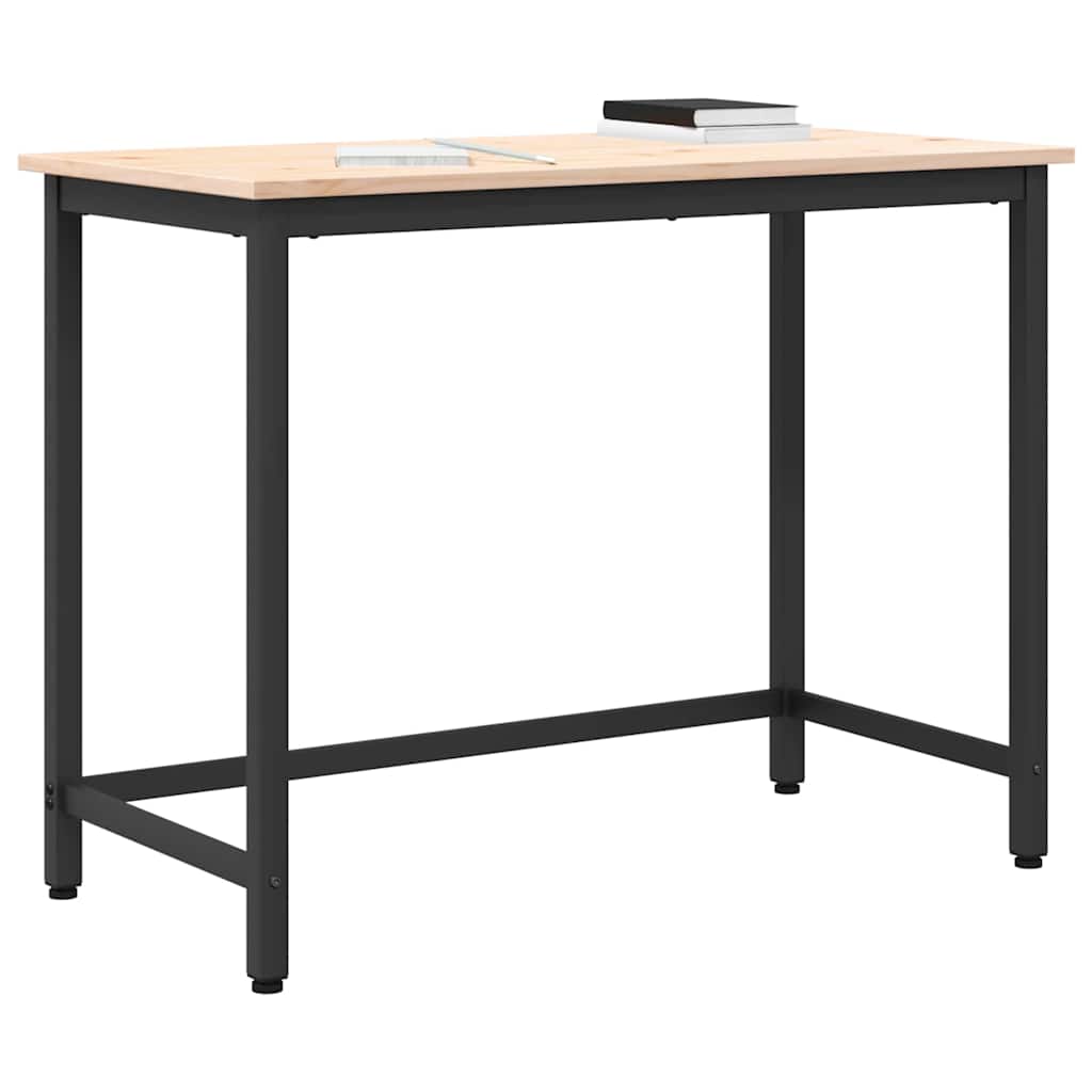 vidaXL Tisch Natur 100 x 50 x 77 cm Ingenieure Holz und Stahl