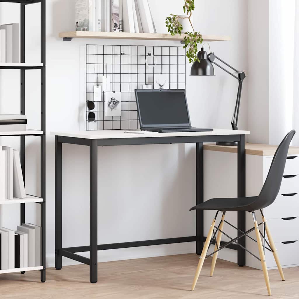 vidaXL Tisch Weiß 100 x 50 x 77 cm Ingenieure Holz und Stahl