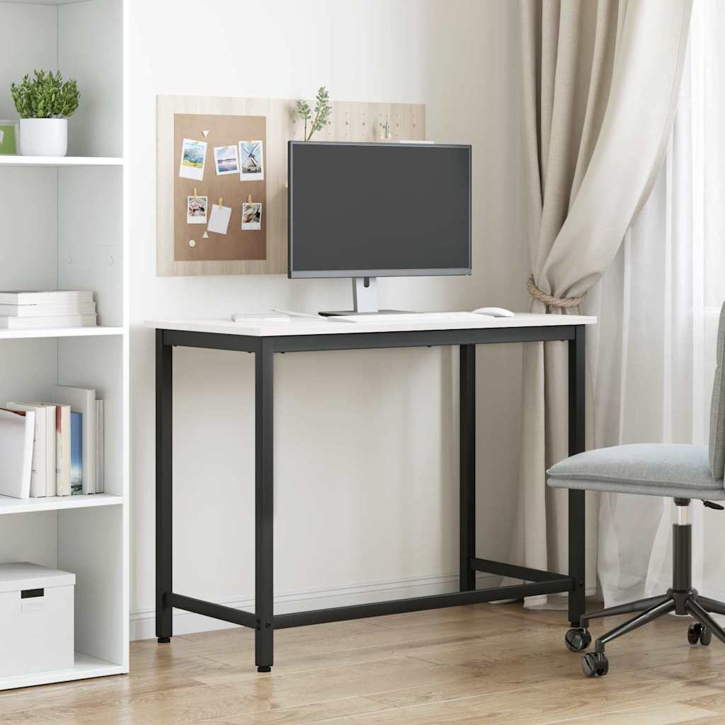 vidaXL Tisch Weiß 100 x 50 x 77 cm Ingenieure Holz und Stahl