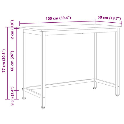 vidaXL Tisch Weiß 100 x 50 x 77 cm Ingenieure Holz und Stahl