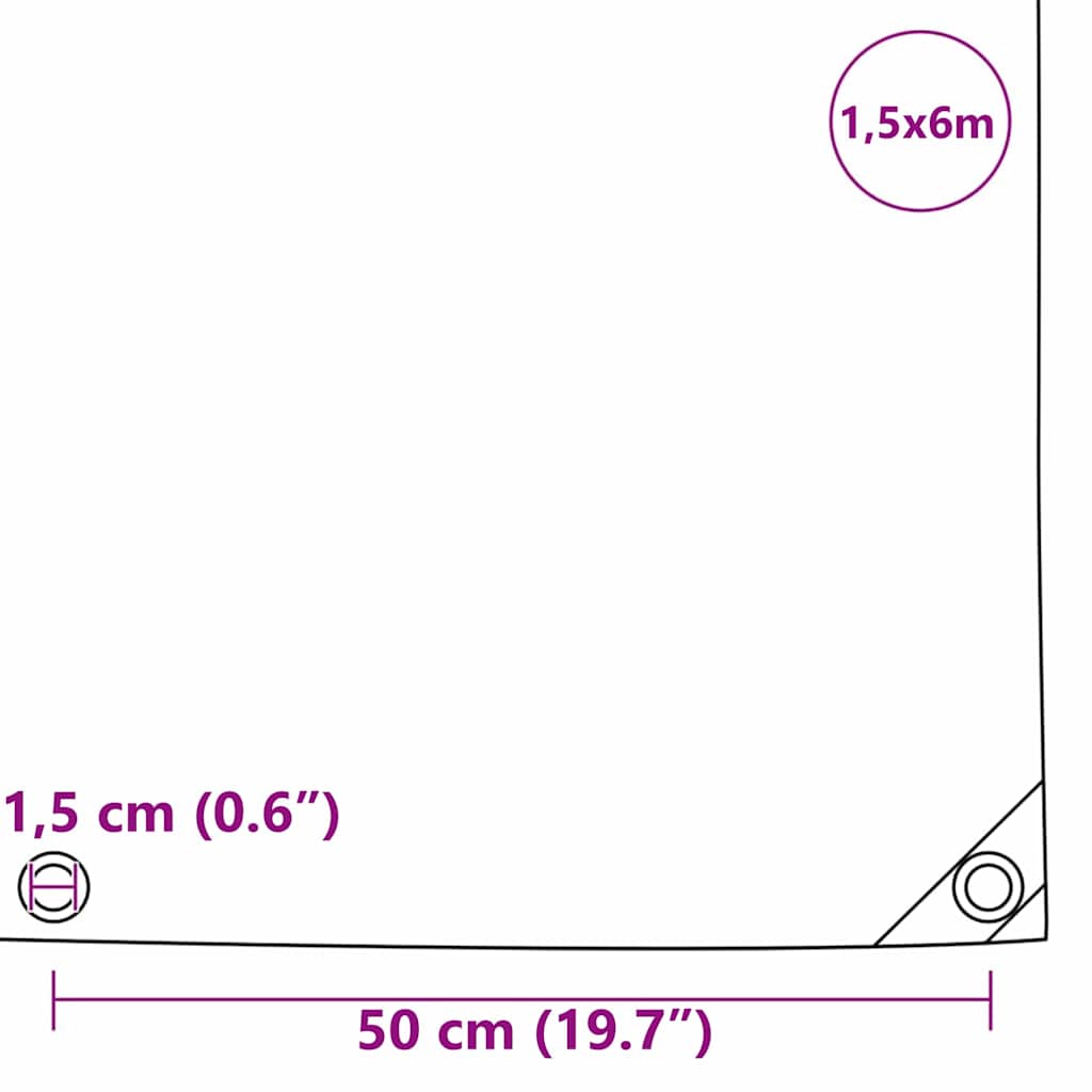 Plane 650g / m² Braun 1,5 x 6 m Canvas mit PVC-Beschichtung