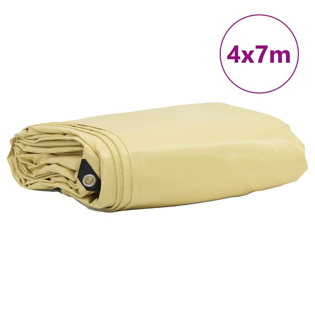 Plane 650g / m² Beige 4 x 7 m Canvas mit PVC-Beschichtung
