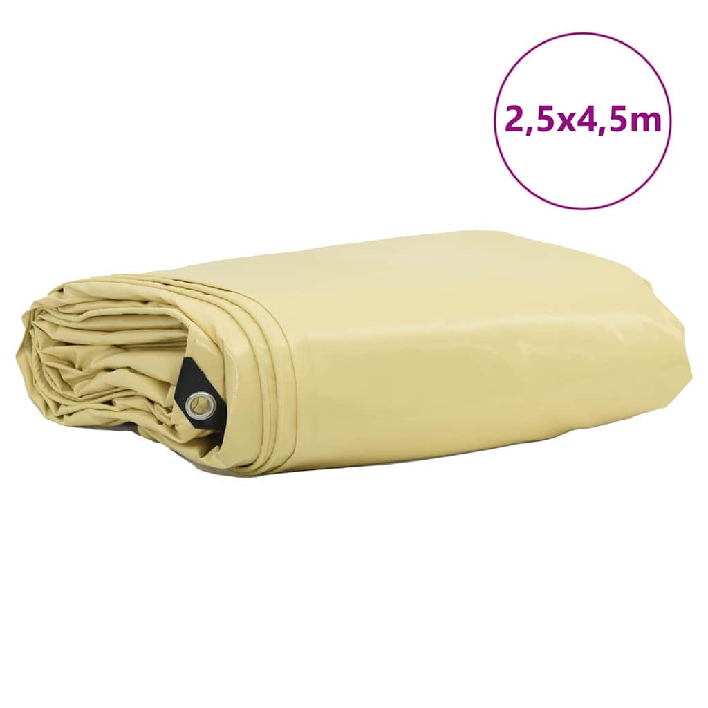 Plane 650g / m² Beige 2,5 x 4,5 m Canvas mit PVC-Beschichtung