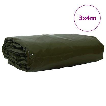 Plane 650g / m² Olive Grün 3 x 4 m Canvas mit PVC-Beschichtung