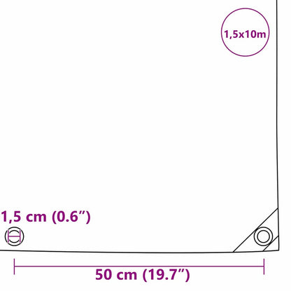 Plane 650g / m² Olive Grün 1,5 x 10 m Canvas mit PVC-Beschichtung