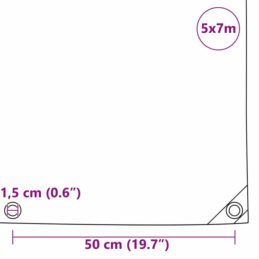Plane 650g / m² Olive Grün 5 x 7 m Canvas mit PVC-Beschichtung