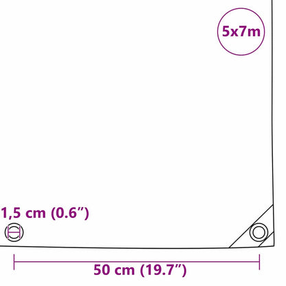 Plane 650g / m² Olive Grün 5 x 7 m Canvas mit PVC-Beschichtung