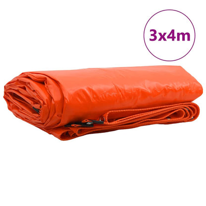 Plane 650g / m² Orange 3 x 4 m Canvas mit PVC-Beschichtung
