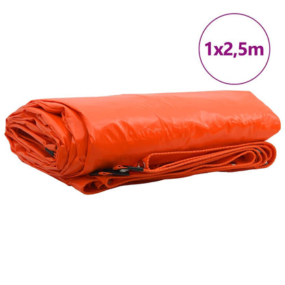 Plane 650g / m² Orange 1 x 2,5 m Canvas mit PVC-Beschichtung