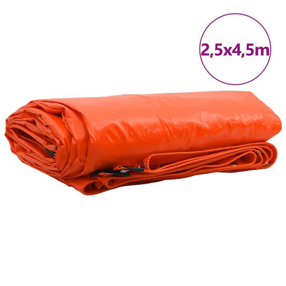 Plane 650g / m² Orange 2,5 x 4,5 m Canvas mit PVC-Beschichtung