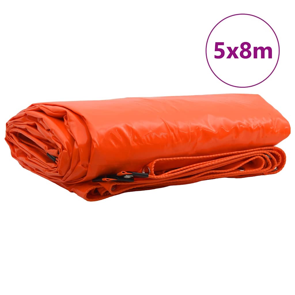 Plane 650g / m² Orange 5 x 8 m Canvas mit PVC-Beschichtung