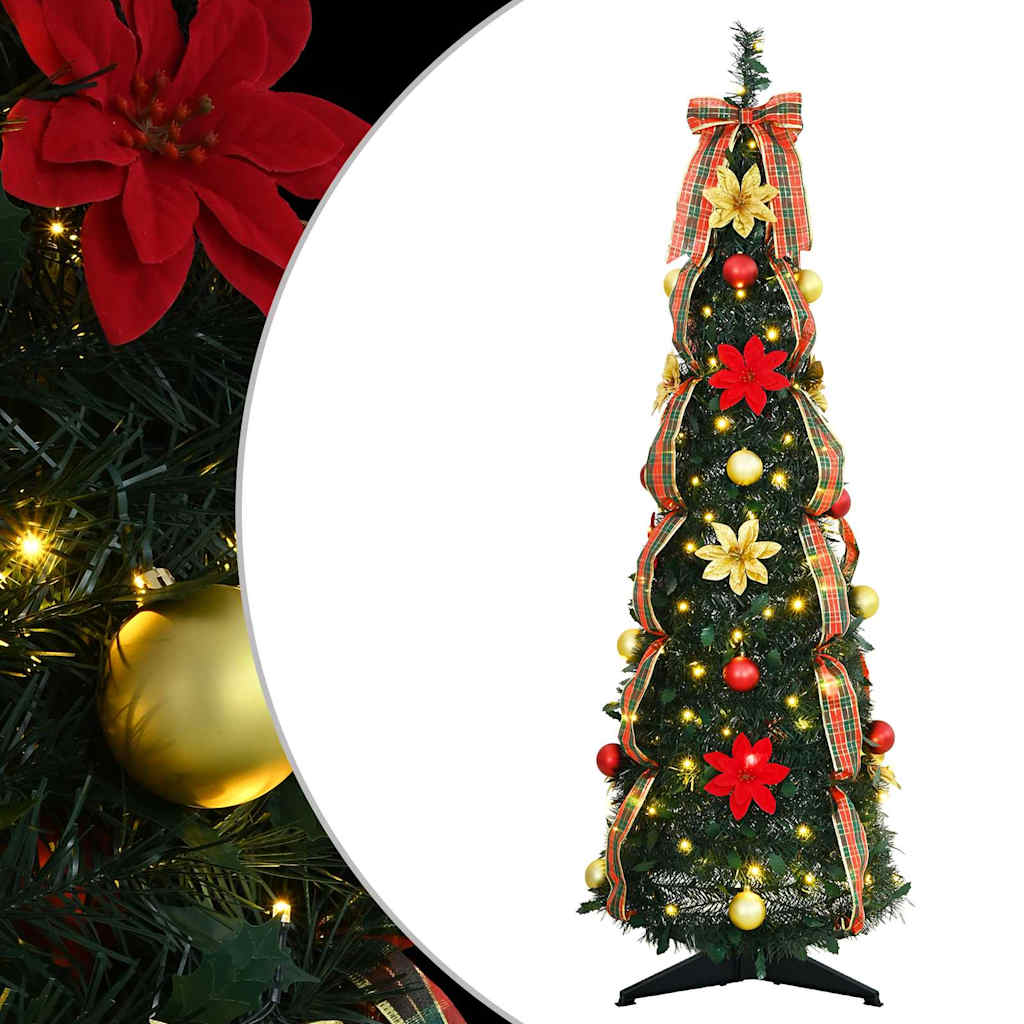 Künstlicher Weihnachtsbaum mit 50 LEDs Grün 125 cm PVC