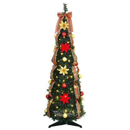 Künstlicher Weihnachtsbaum mit 50 LEDs Grün 125 cm PVC