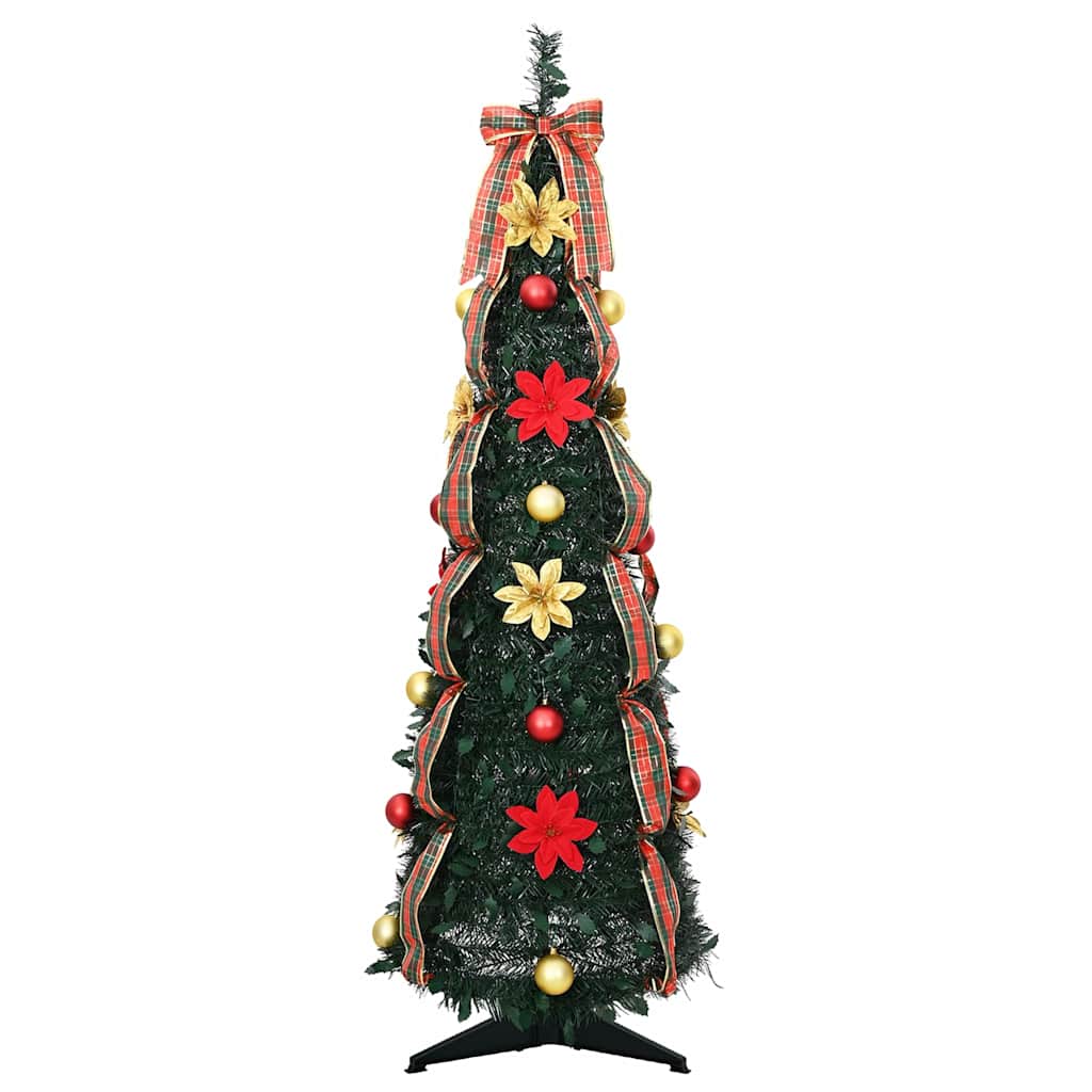 Künstlicher Weihnachtsbaum mit 50 LEDs Grün 125 cm PVC