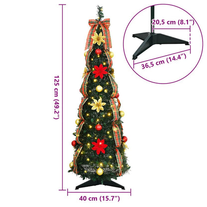 Künstlicher Weihnachtsbaum mit 50 LEDs Grün 125 cm PVC