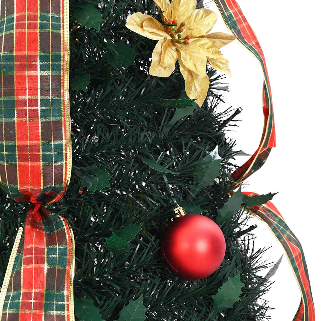 Künstlicher Weihnachtsbaum mit 100 LEDs Grün 155 cm PVC