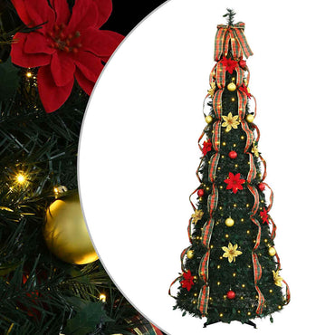 vidaXL Künstlicher Weihnachtsbaum mit 150 LEDs Grün 185 cm PVC
