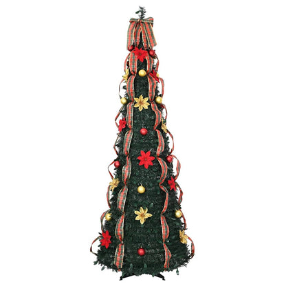 Künstlicher Weihnachtsbaum mit 200 LEDs Grün 215 cm PVC