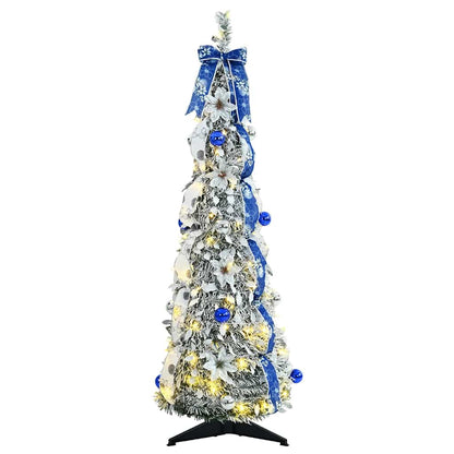 Künstlicher Weihnachtsbaum mit 50 LEDs Weiß 120 cm PVC