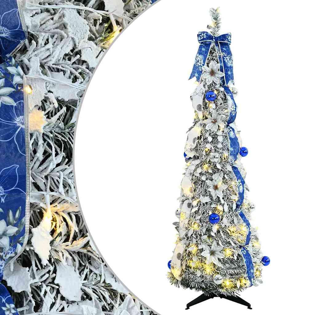 vidaXL Künstlicher Weihnachtsbaum mit 100 LEDs Weiß 150 cm PVC