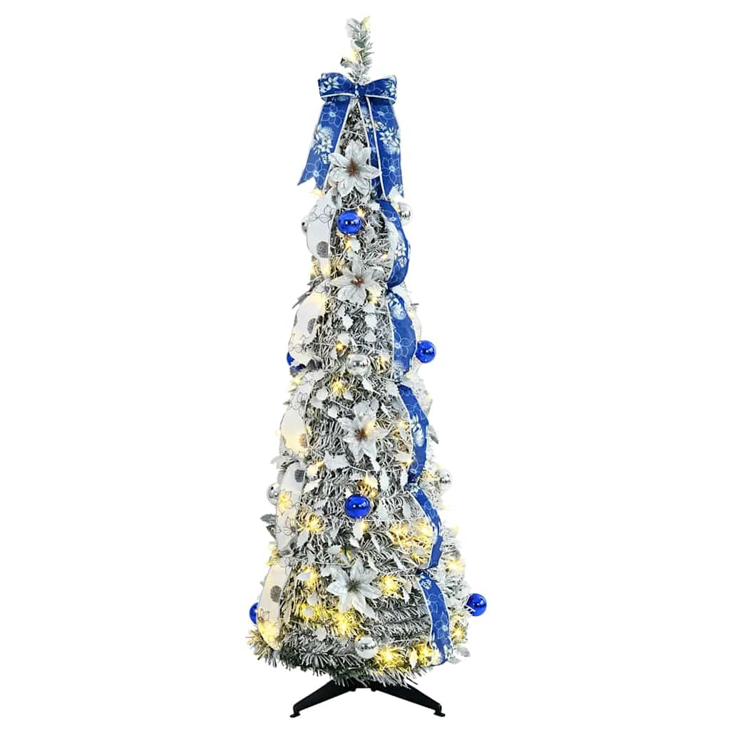 vidaXL Künstlicher Weihnachtsbaum mit 100 LEDs Weiß 150 cm PVC