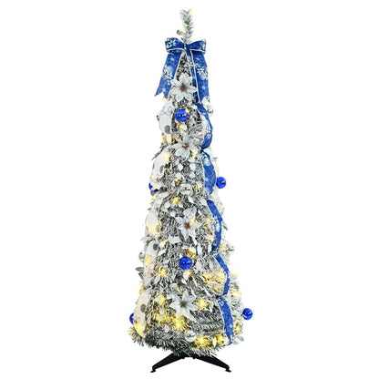 vidaXL Künstlicher Weihnachtsbaum mit 100 LEDs Weiß 150 cm PVC