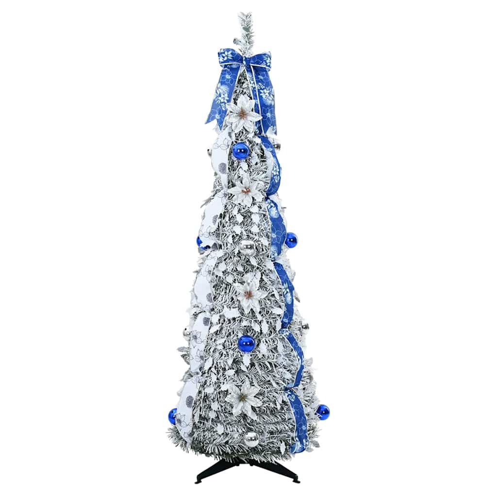 vidaXL Künstlicher Weihnachtsbaum mit 100 LEDs Weiß 150 cm PVC