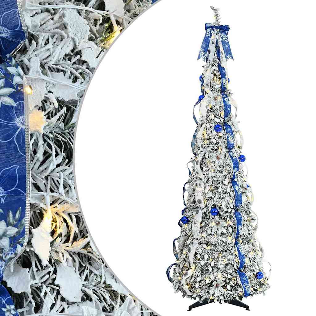 vidaXL Künstlicher Weihnachtsbaum mit 200 LEDs Weiß 210 cm PVC