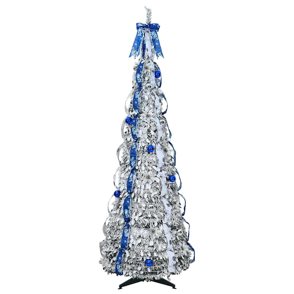 vidaXL Künstlicher Weihnachtsbaum mit 200 LEDs Weiß 210 cm PVC