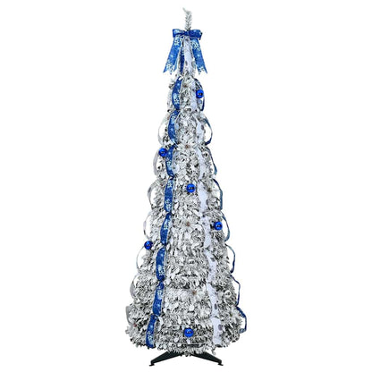 vidaXL Künstlicher Weihnachtsbaum mit 200 LEDs Weiß 210 cm PVC