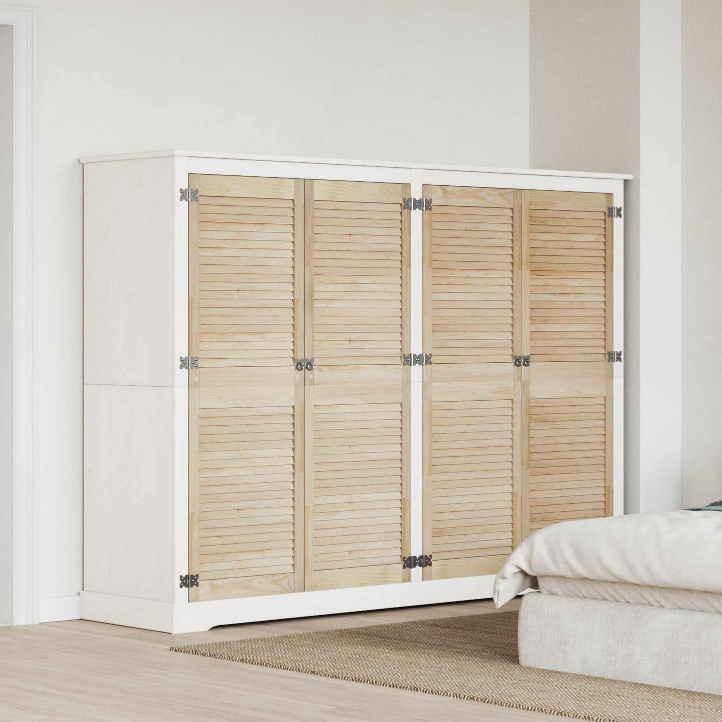 vidaXL Schranktür 4 pcs Natur 140.5 x 2 x 59.5 cm Massives Kiefernholz