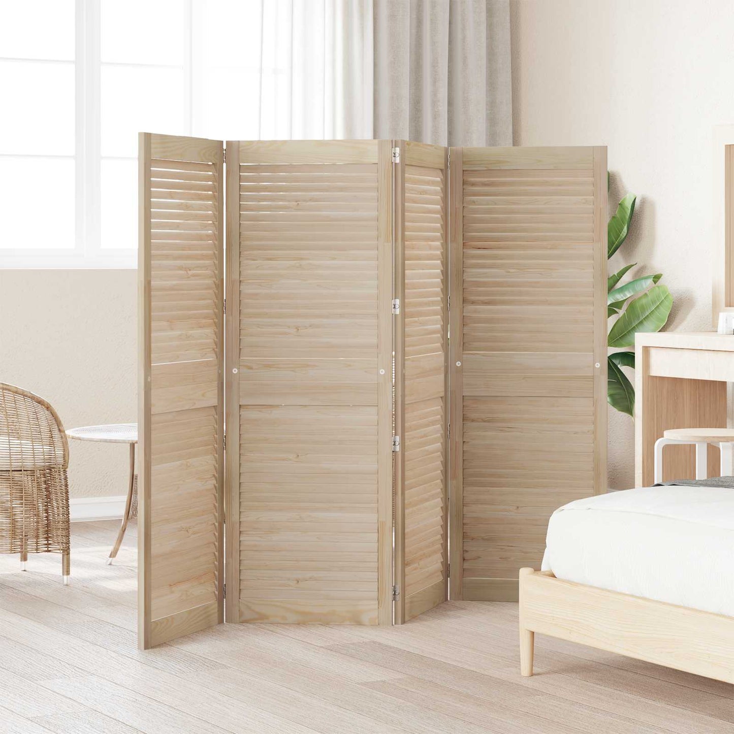 vidaXL Schranktür 4 pcs Natur 140.5 x 2 x 59.5 cm Massives Kiefernholz