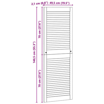 vidaXL Schranktür 4 pcs Natur 140.5 x 2 x 59.5 cm Massives Kiefernholz