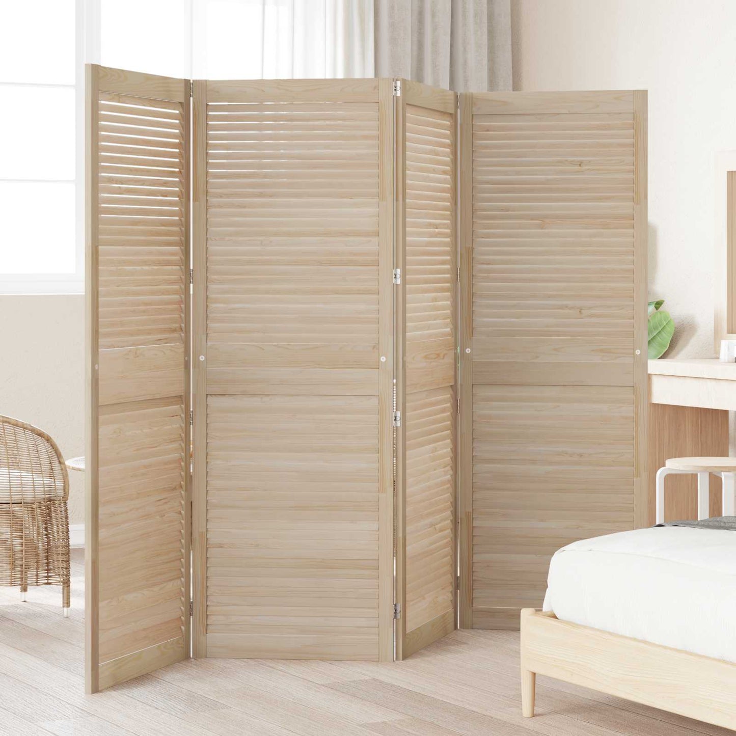 vidaXL Schranktür 4 pcs Natur 170 x 2,1 x 59,5 cm Massives Kiefernholz
