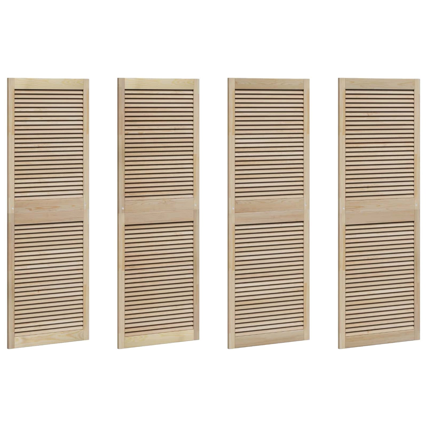 vidaXL Schranktür 4 pcs Natur 170 x 2,1 x 59,5 cm Massives Kiefernholz