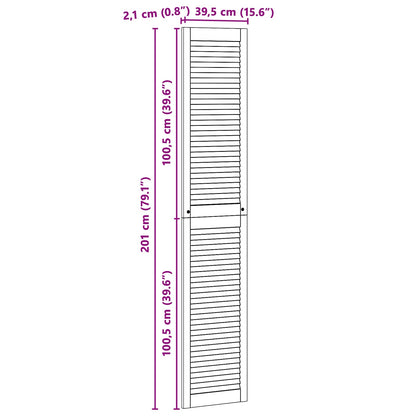 vidaXL Schranktür 4 pcs Natur 201 x 2,1 x 39,5 cm Massives Kiefernholz