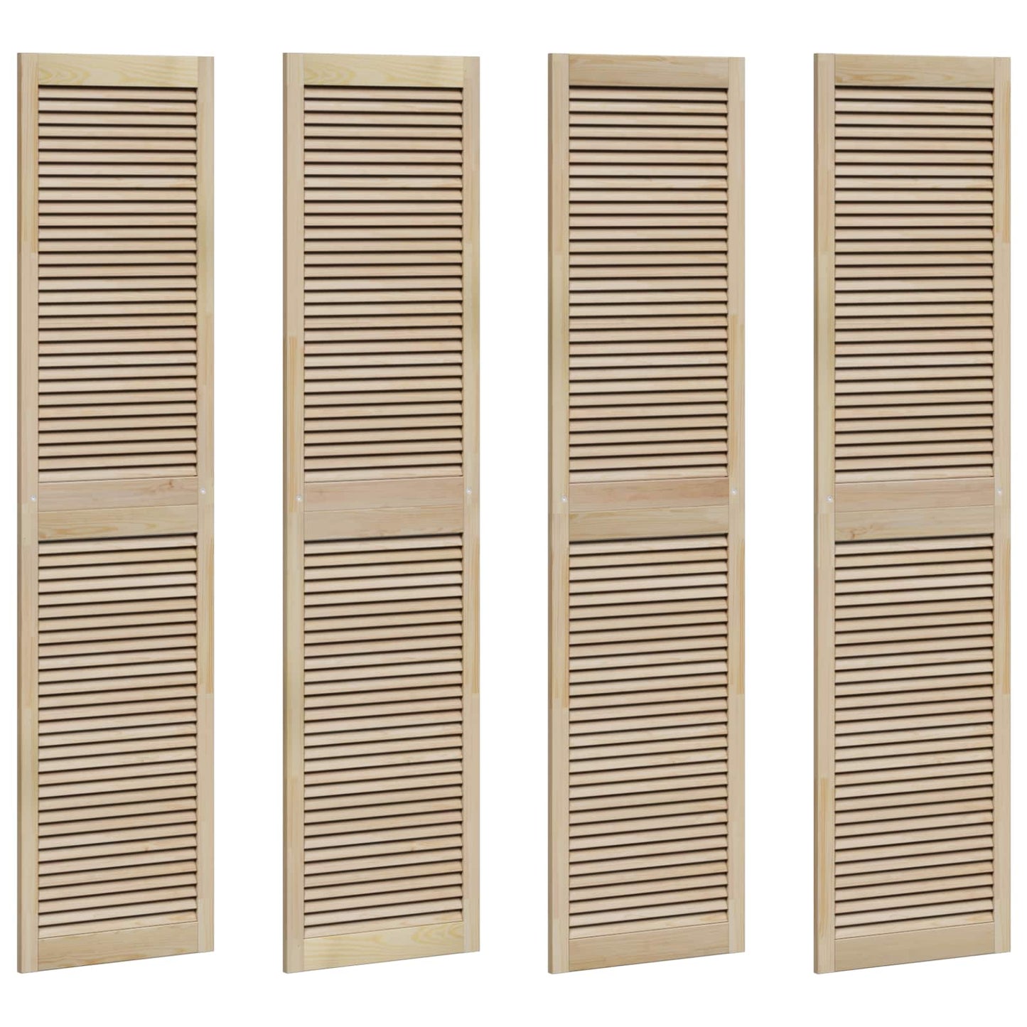 vidaXL Schranktür 4 pcs Natur 201 x 2,1 x 49,5 cm Massives Kiefernholz