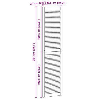vidaXL Schranktür 4 pcs Natur 201 x 2,1 x 49,5 cm Massives Kiefernholz